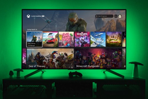 A Samsung TV shows the Xbox Game Pass app that comes in the Samsung Gaming Hub.