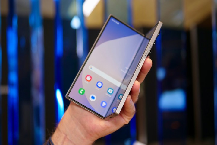 A person opening the Samsung Galaxy Z Fold6.