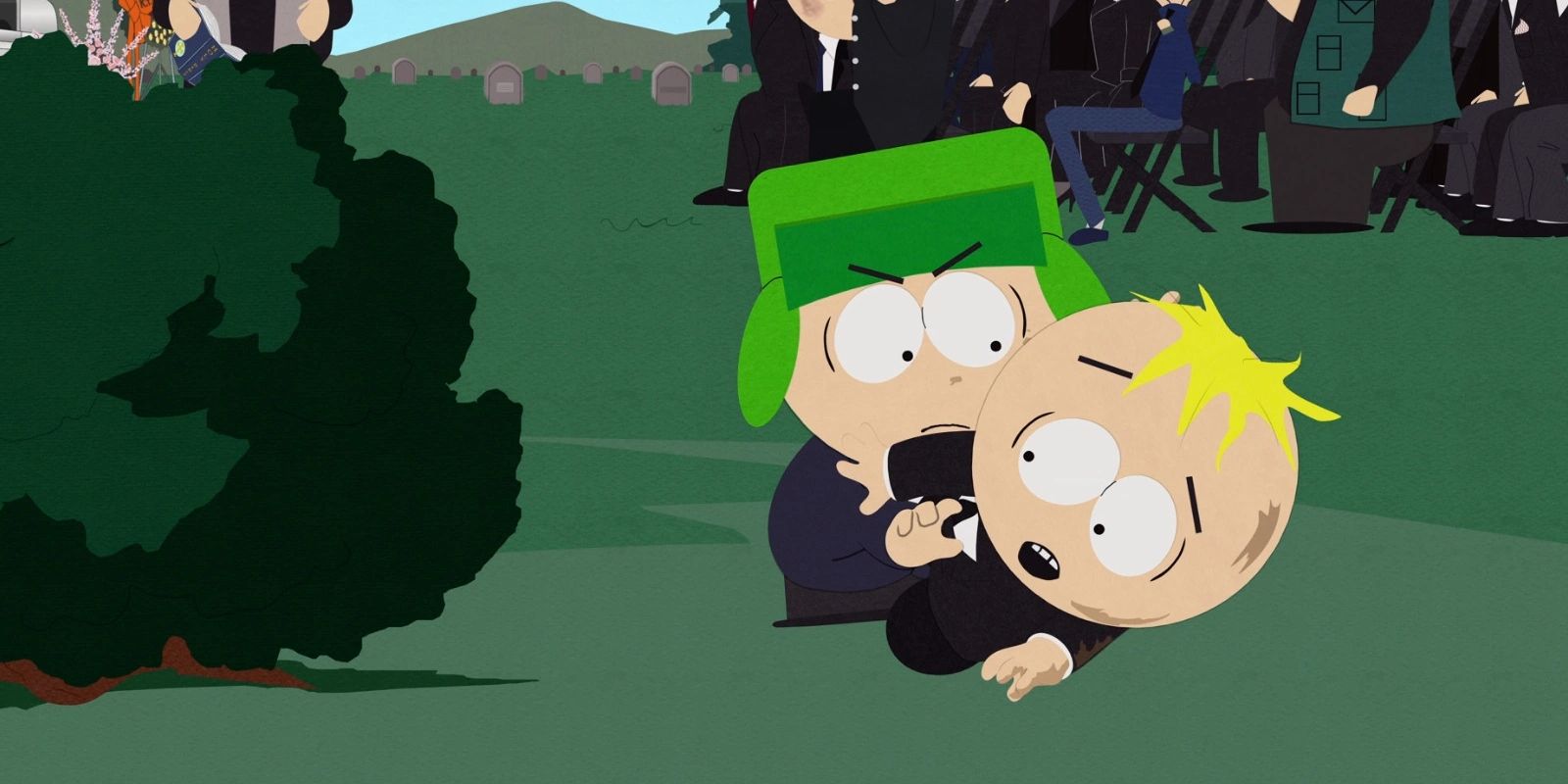 Kyle attacking Butters in 'South Park'