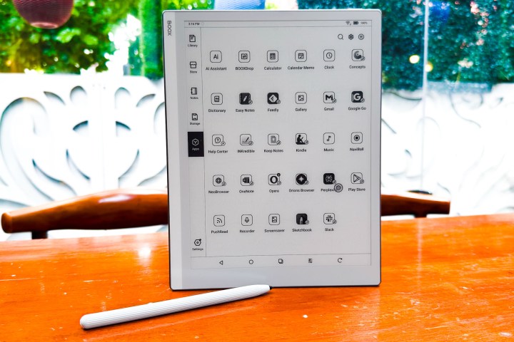 Onyx BOOX Go 10.3 tablet standing mode with Pen.