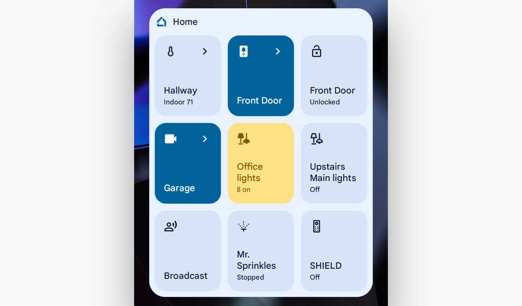 android widgets google home favorites