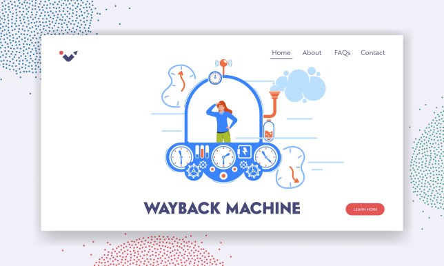 Wayback Machine Landing Page Template. 