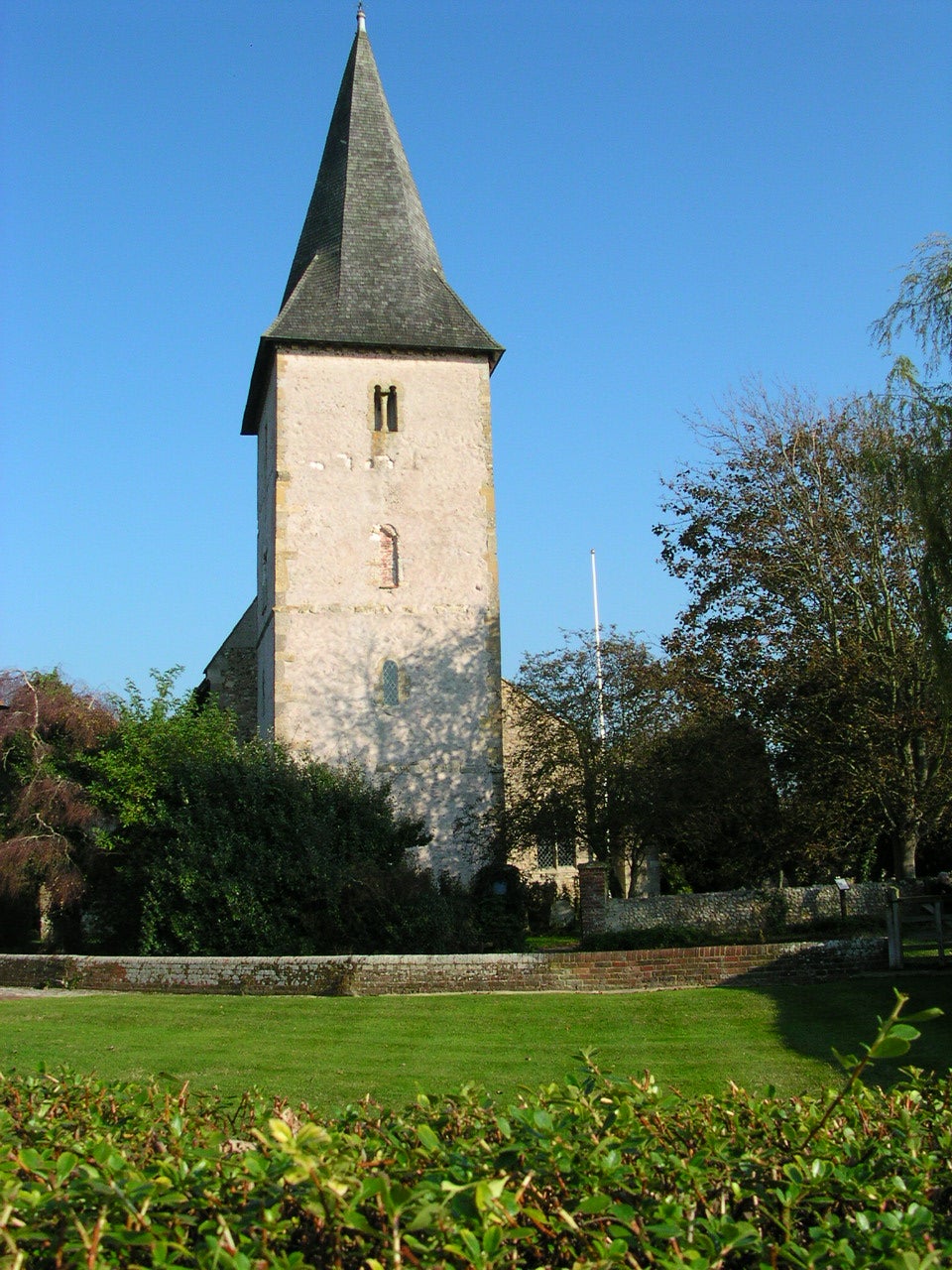 The partly Anglo-Saxon church at Bosham, West Sussex. The remains of King Harold may lie beneath it