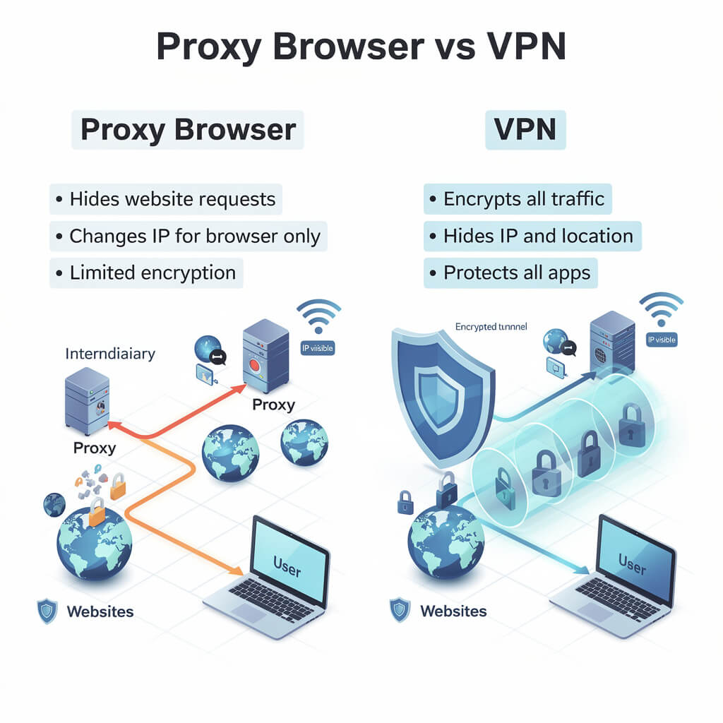 proxy browser vs vpn which is better for online privacy?