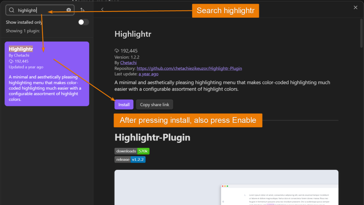 How to highlight in Obsidian