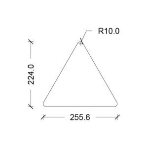 Trekant 255,6 x 224 mm