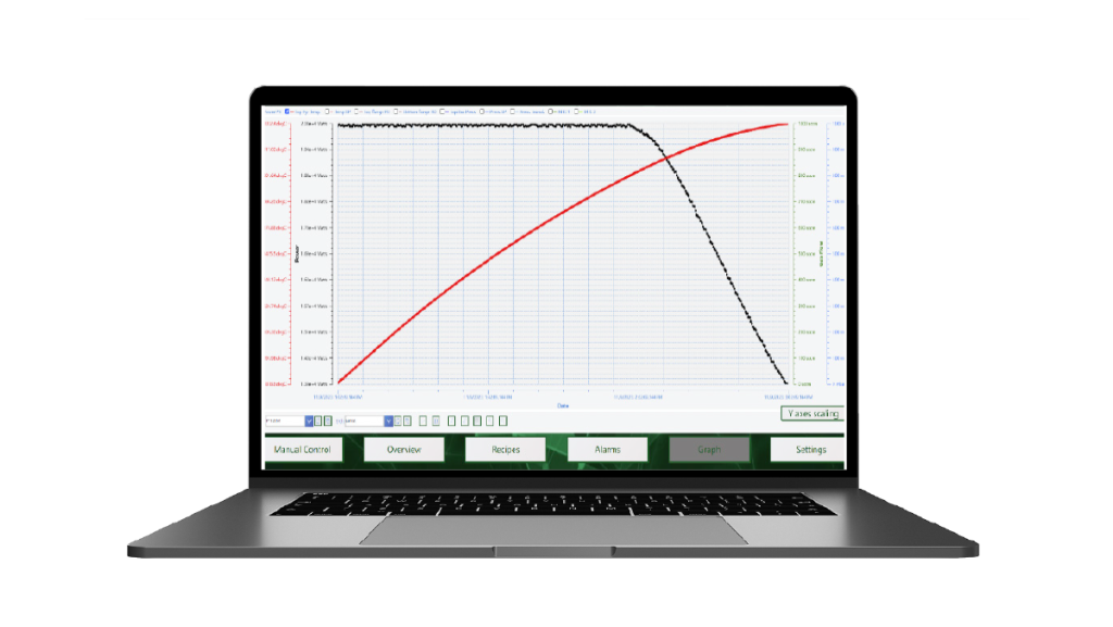 Laptop screen showing heat curve interface