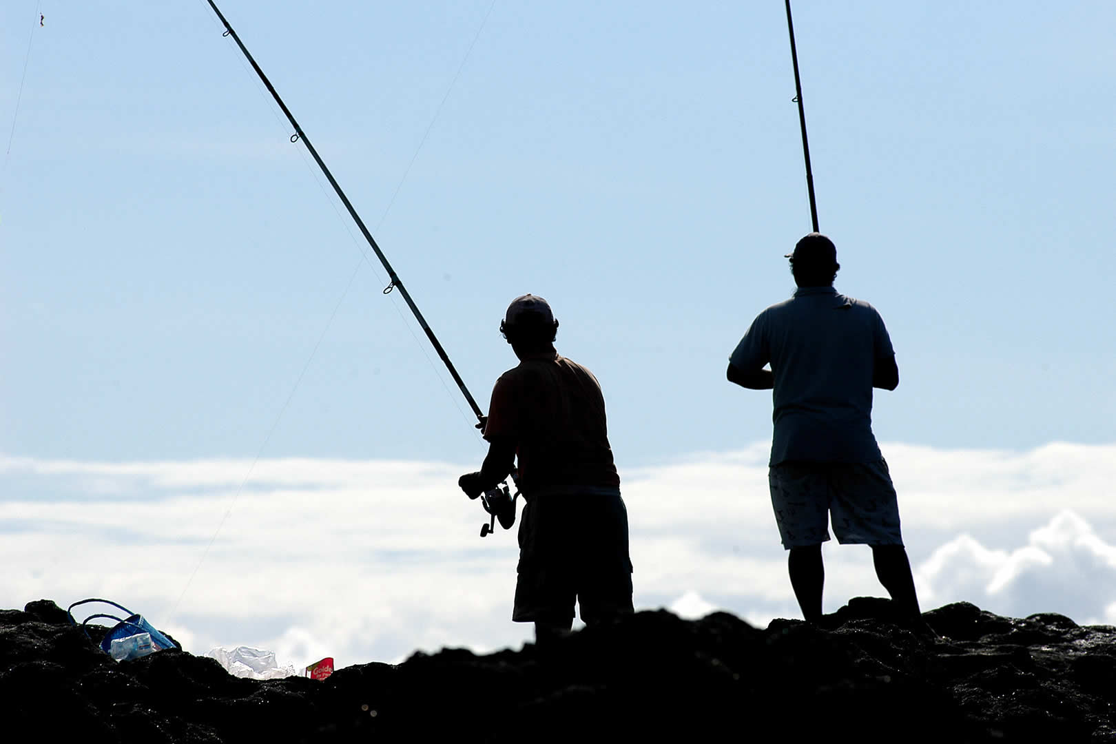 Fishing from the beach