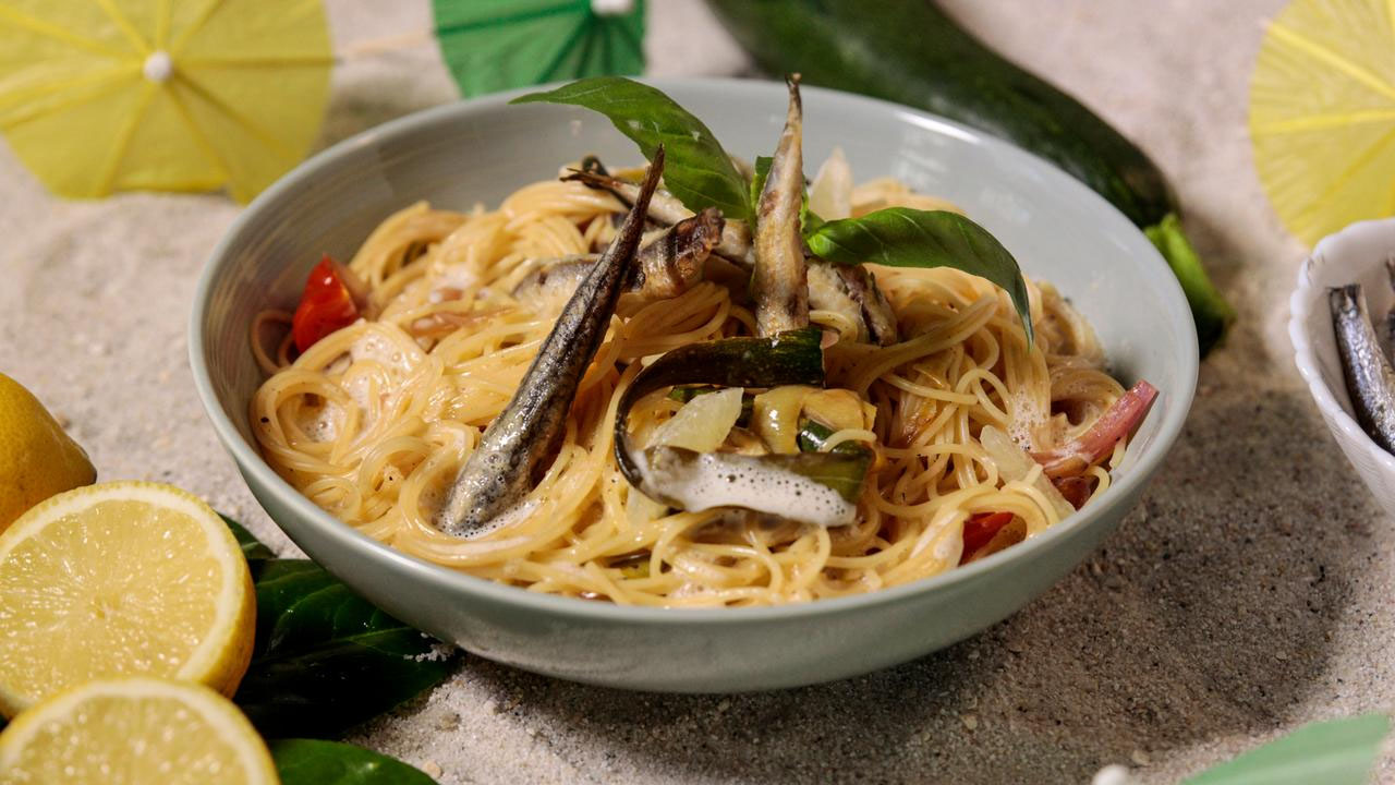 Capellini with anchovies