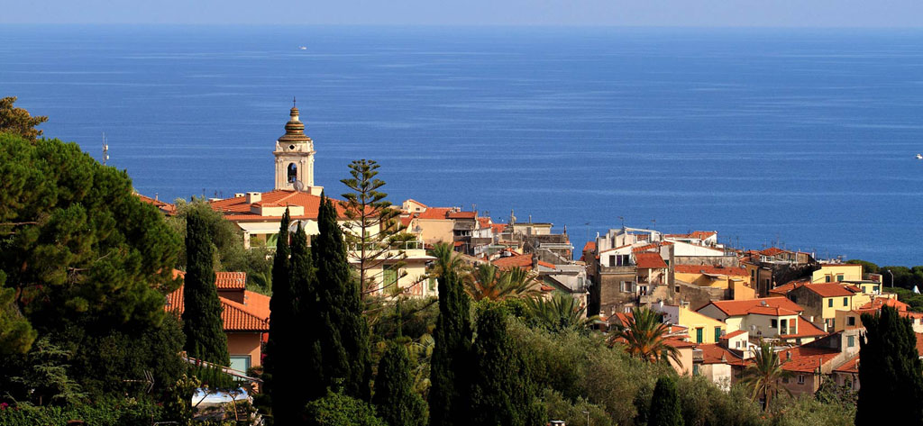 View of the old town of Bordighera