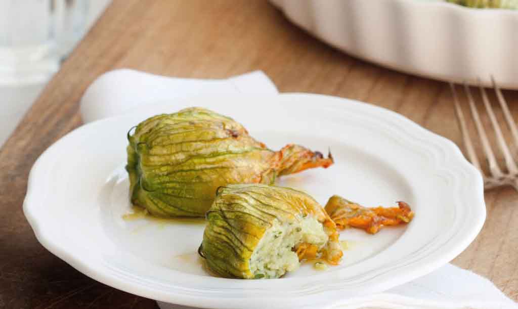 Ligurian zucchini flowers stuffed with vegetables