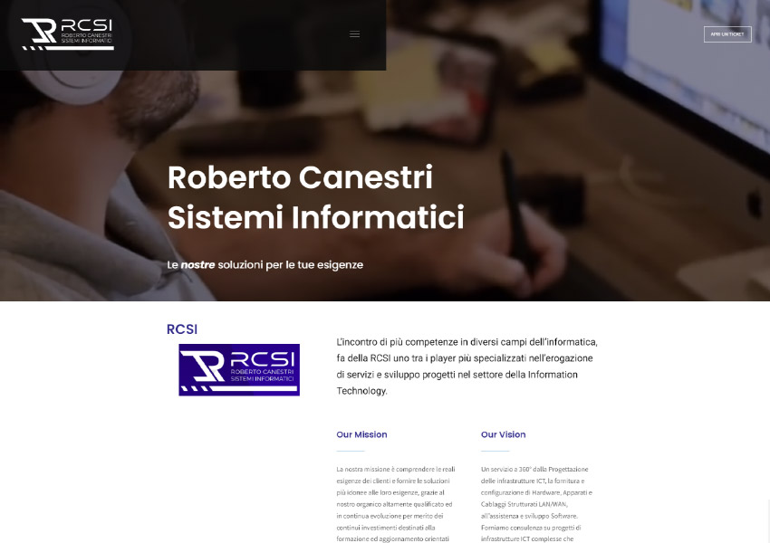 Sito Web RCSI Sistemi Informatici realizzato da M.Borzacchini - TestSide