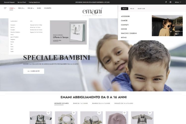 Sito E-commerce Emamistore realizzato da M.Borzacchini - TestSide