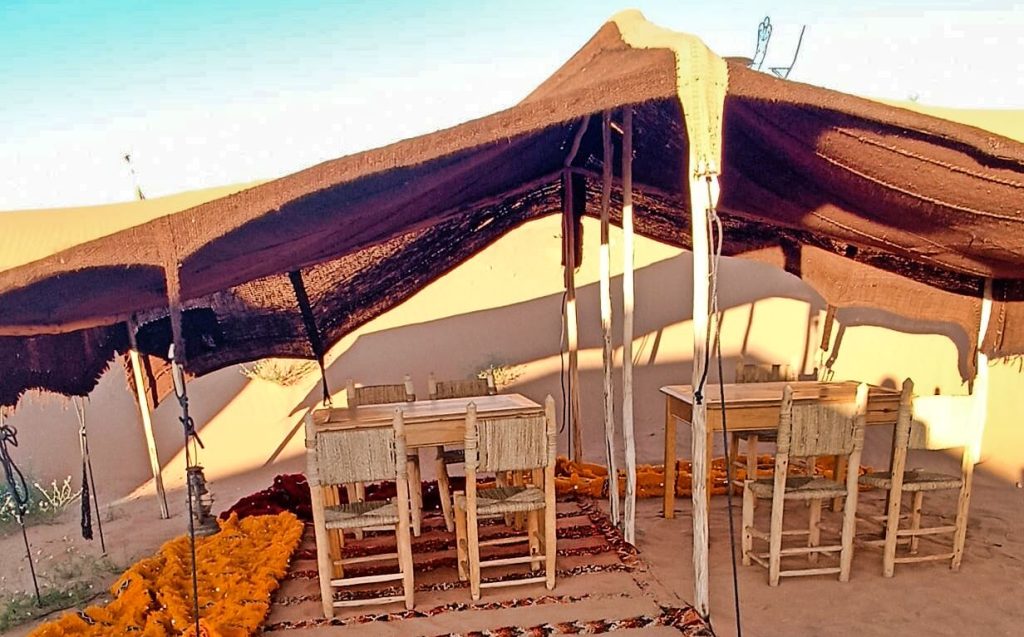 Das Wüstencamp in Merzouga, Marokko