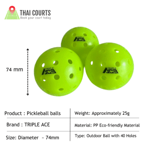 Green TRIPLE ACE Pickleball Balls with 40 holes