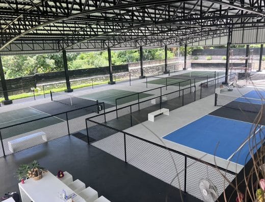 LABS Pickleball Sports Club in Rayong featuring three covered courts with ample spacing