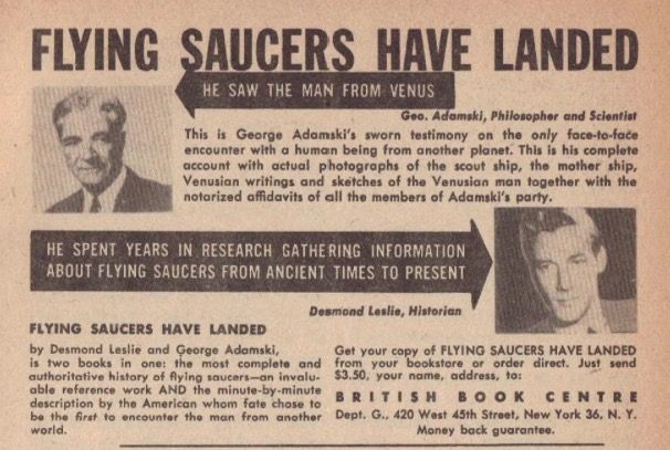 Announcement for Flying Saucers Have Landed, 1953