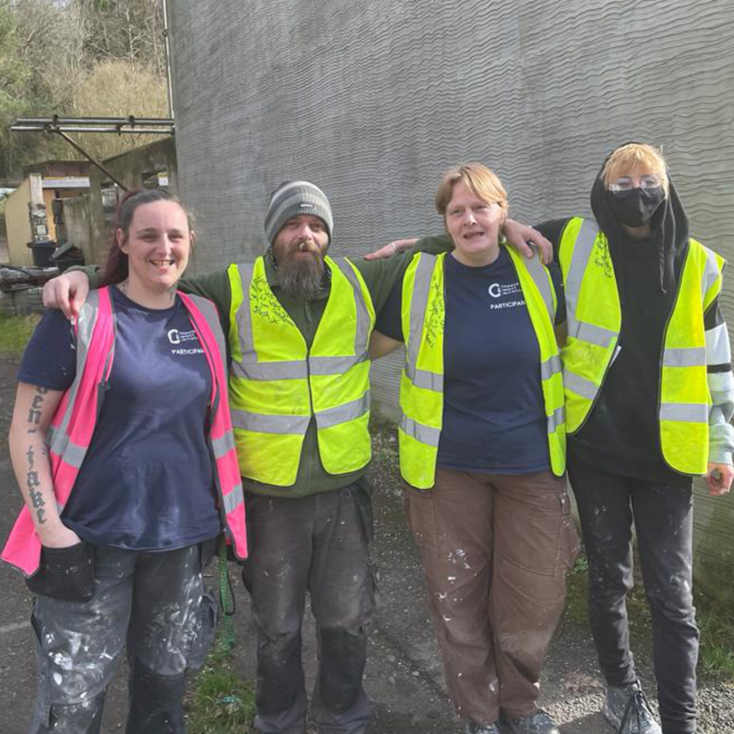 Group of participants on their last day of the project