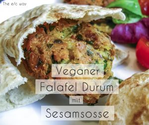 Veganer Falafel Dürum mit Sesamsoße