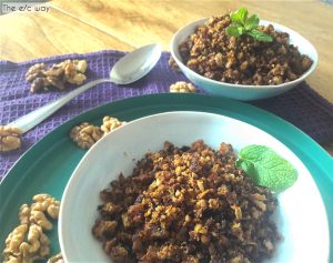 Veganes Hack aus Blumenkohl und Walnüssen