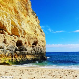 Unser kleiner Privatstrand beim Praia de Vale Centeanes an der Algarve in Portugal