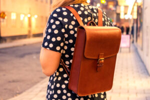 Full vegetable tanned genuine cow leather smart backpack.