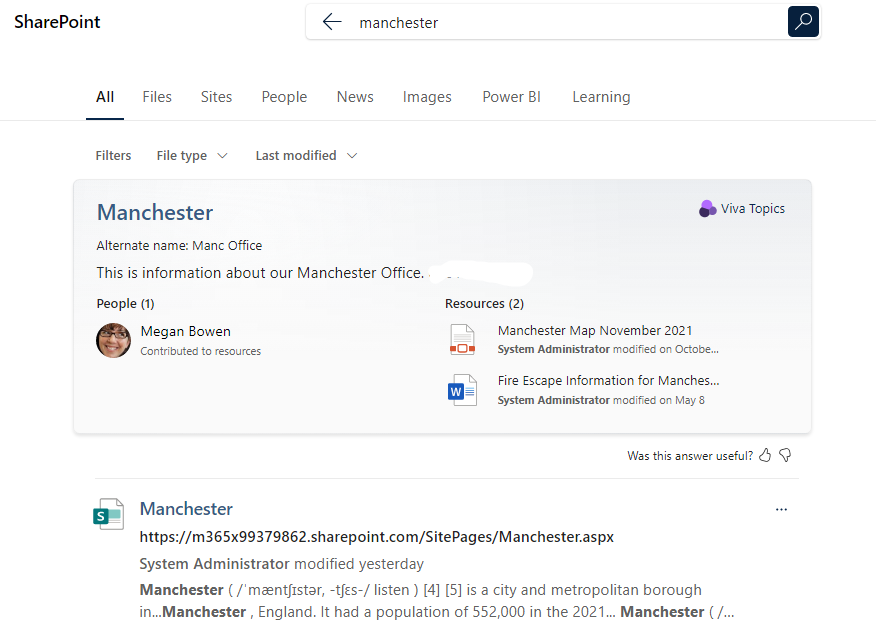 Manchester Location Term Topic Card