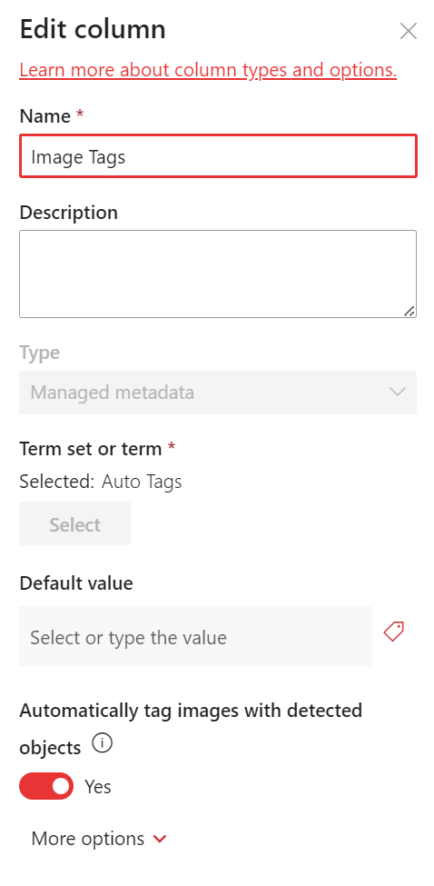 Edit the Image Tags column