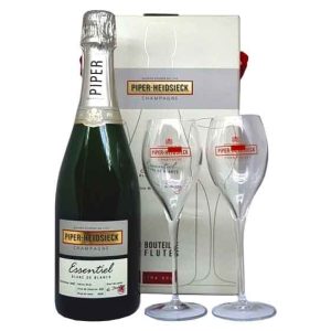 Voorbeeld fles Champagne Piper-Heidsieck Blanc De Blancs 75cl & 2 Glazen