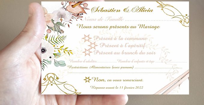 Cartes d'Information de Mariage v