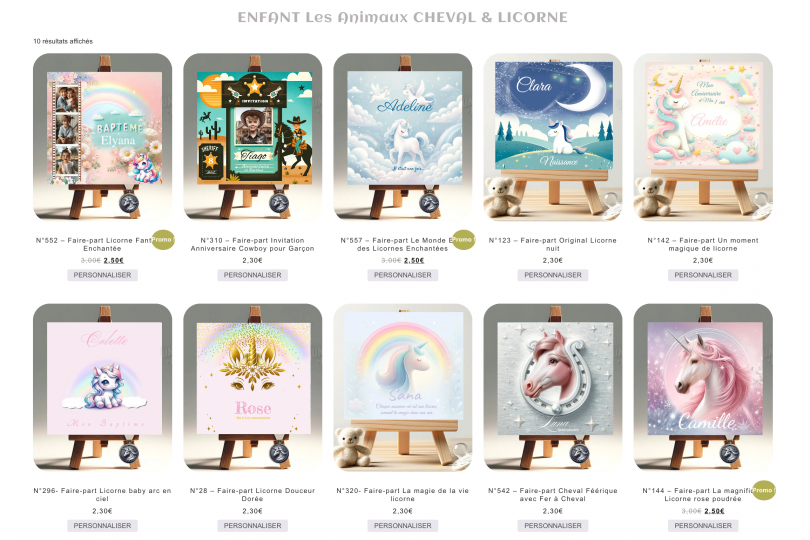 Découvrez Notre Collection de Faire-Part Licorne et Cheval : Magie et Fantaisie pour Toutes Vos Annonces