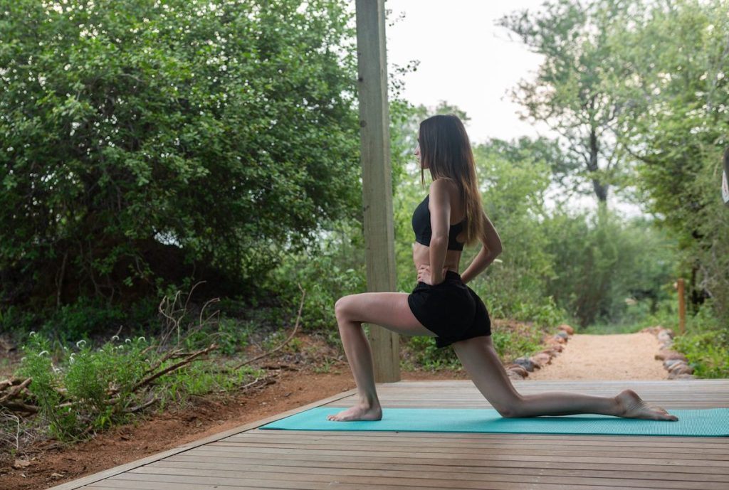 Girl stretching