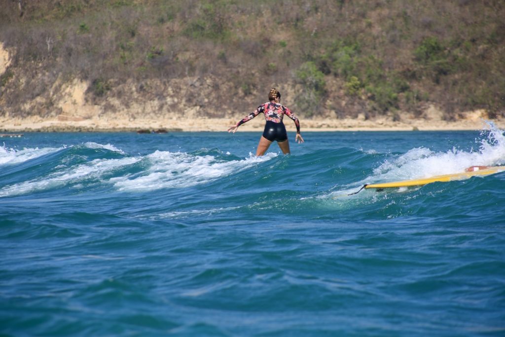 Surf captured from behind