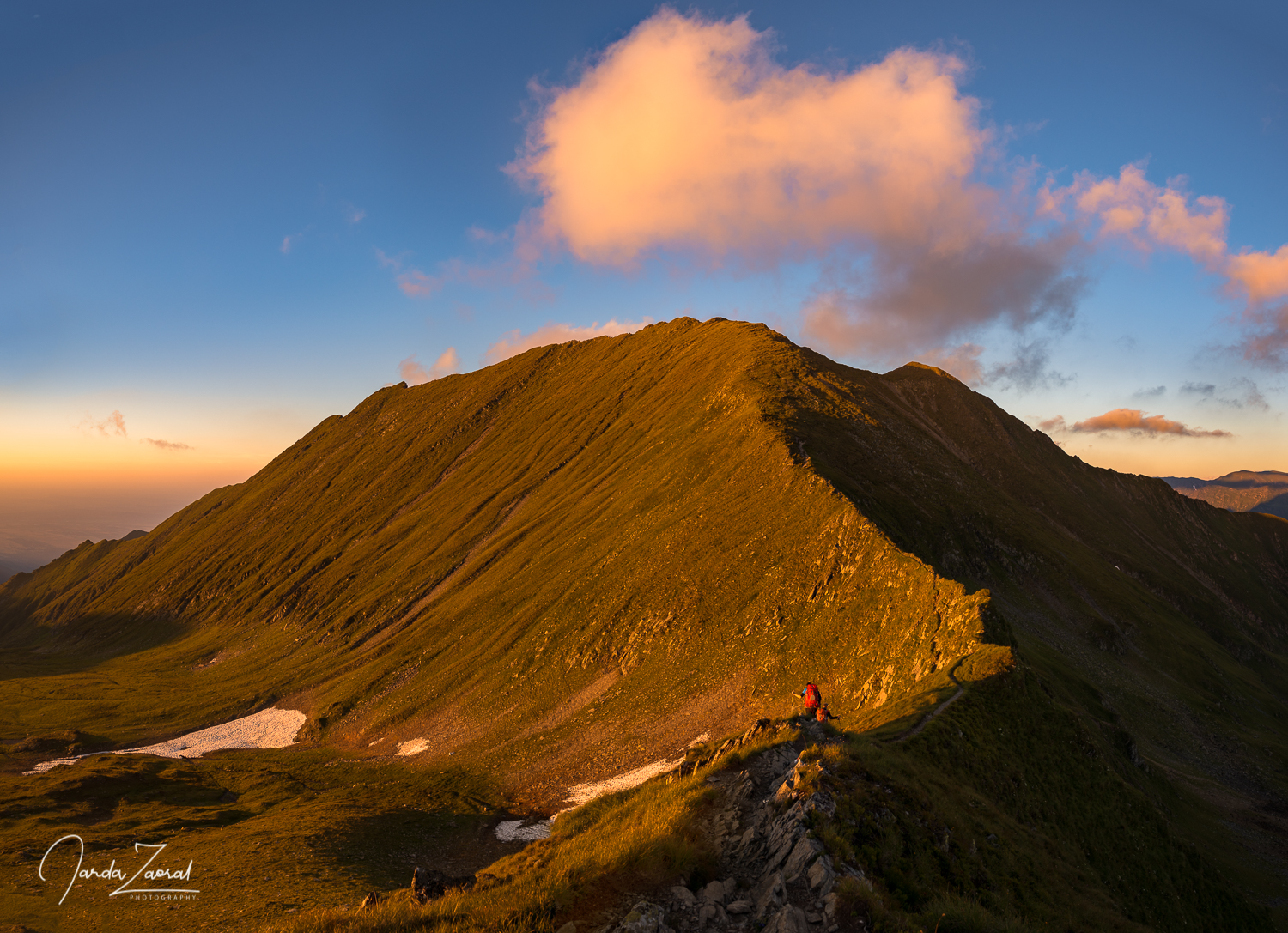 Fagaras mountains in Romania during sunset