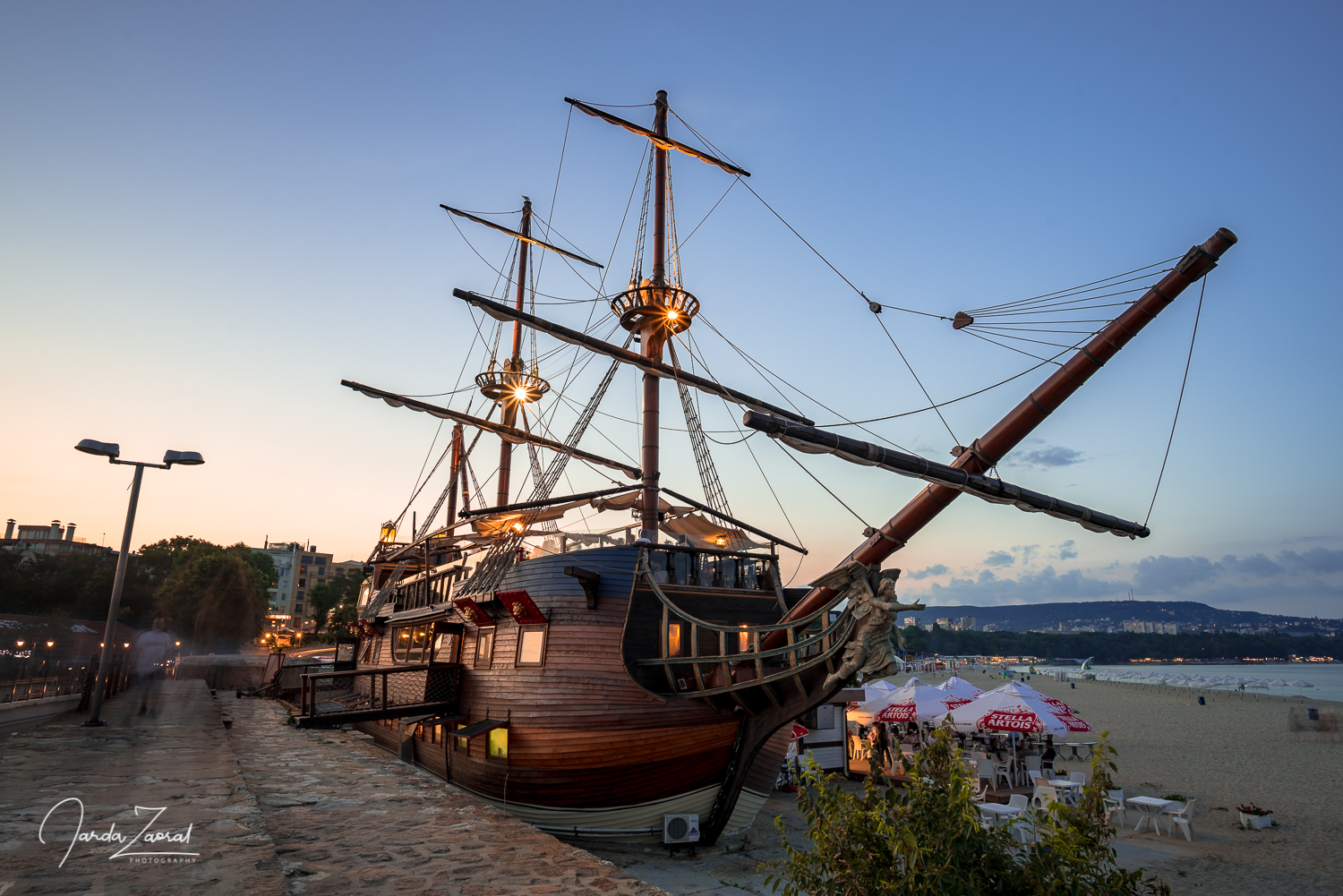 A huge boat at a beach in Varna, Bulgaria