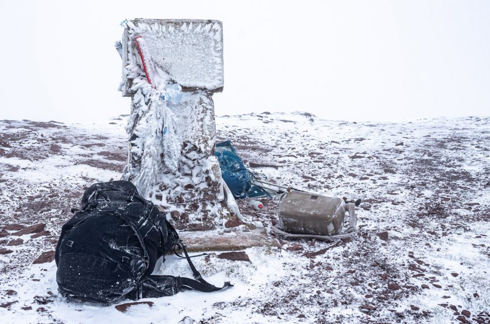 Frozen highest point of Serbia Midžor