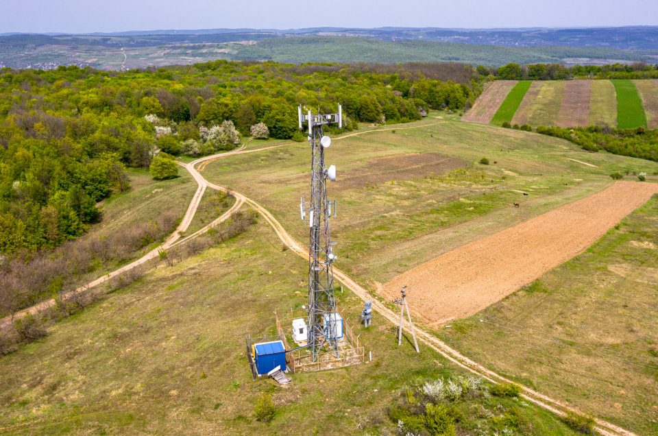 Aerial view of the highest peak in Moldova - Dealul Balanesti