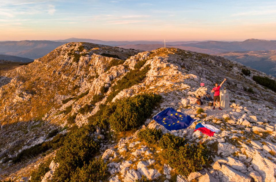Aerial view of the highest mountain of Croatia - Dinara