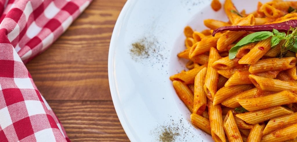 plate of pasta with no tomato sauce