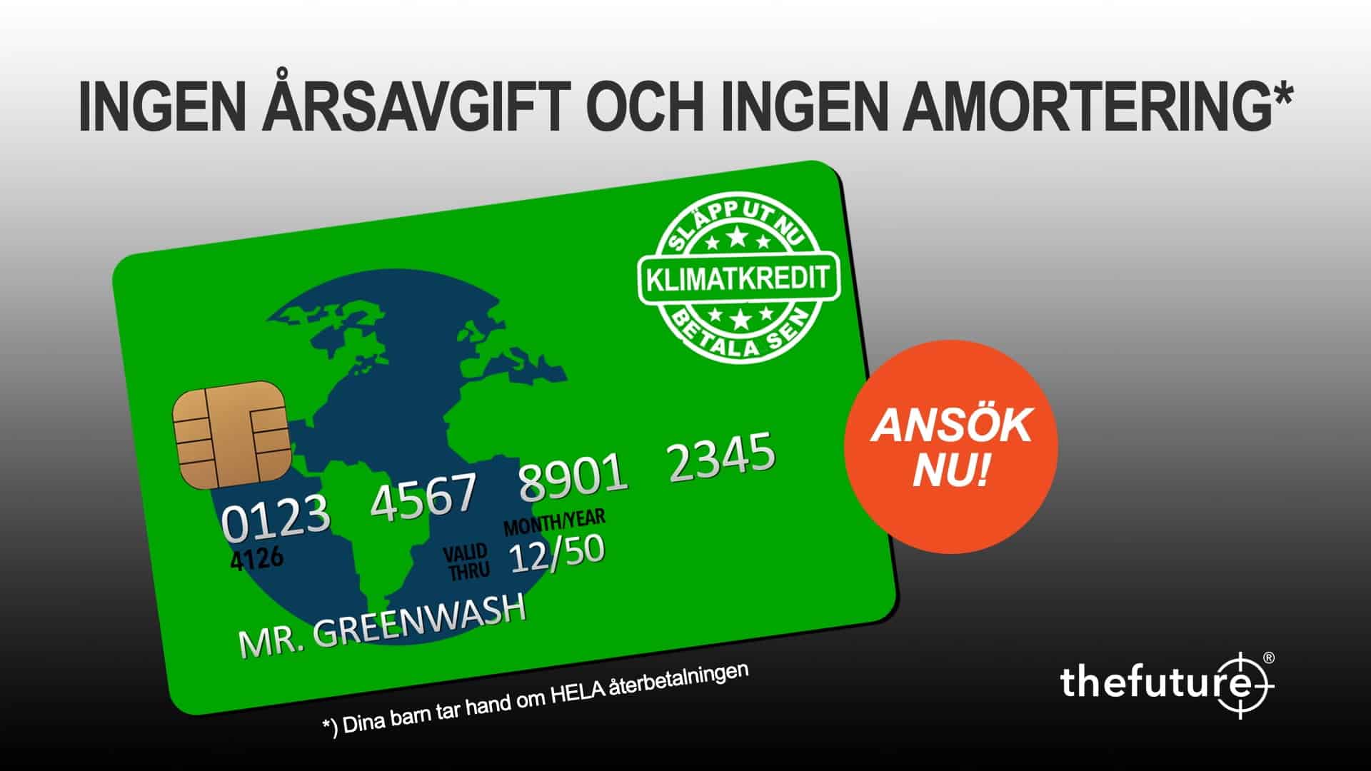 Greenwash-Kreditkort thefuture, Blogg, Greenwash-Kreditkort
