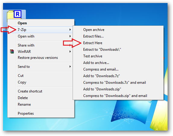 Extract a 7-zip file