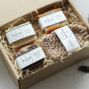 Handmade soap gift set for men with soap bag in a box with shredded paper rustic