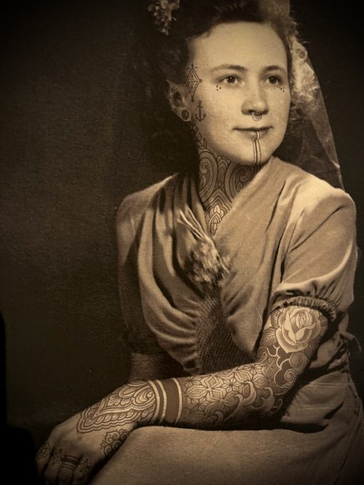 Old portrait with tattoos