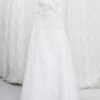 Chic A line wedding dress, satin body with lace trim - beads and embroidery - wedding dress shop croydon - wedding dress store london