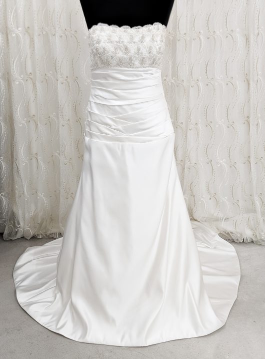 A-line wedding dress with beaded bst line - croydon bridal shop - wedding dress shop in london