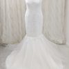 Embellished lace dress - mermaid dress - full skirt lace dress - embelished straps #croydonweddingdress