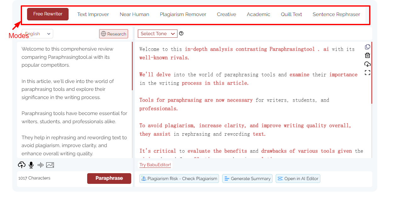 paraphrasing Tool