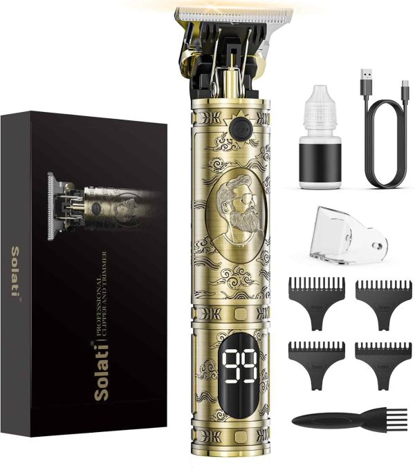 Beard Trimmer Hair Clippers Men,Cordless Rechargeable Hair Trimmer for Men,Premium Professional Barber Grooming Set with Zero Gapped T Blade Shaver & LCD Display Gift for Men