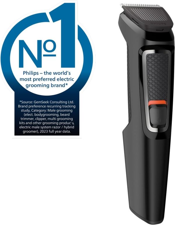 Philips 7-in-1 All-In-One Trimmer, Series 3000 Grooming Kit for Beard & Hair with 7 Attachments, Including Nose Trimmer, Self-Sharpening Blades, UK 3-Pin Plug-MG3720/33 - Image 3