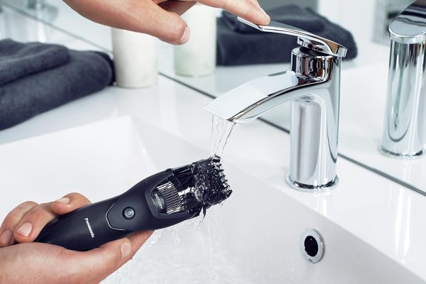 Panasonic ER-GB42 Wet & Dry Electric Beard Trimmer for Men with 20 Cutting Lengths, Standard UK 3 pin Plug, Black, 50 min usage. - Image 4